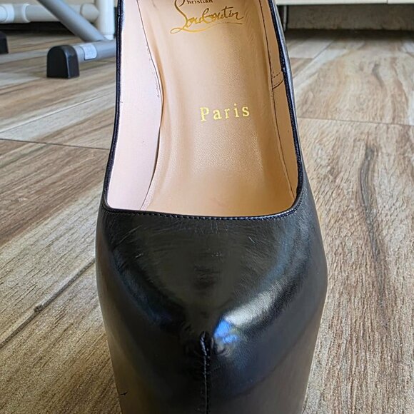 Christian Louboutin Daffodile 160 KID Black Leather Platform Shoes Eur. 37.5 - Picture 6 of 14